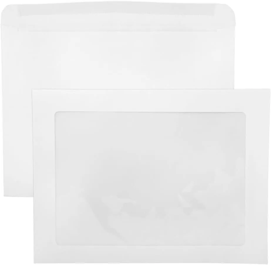 LUX 9 x 12 Full-Face Window Envelopes, 28 lb Bright White