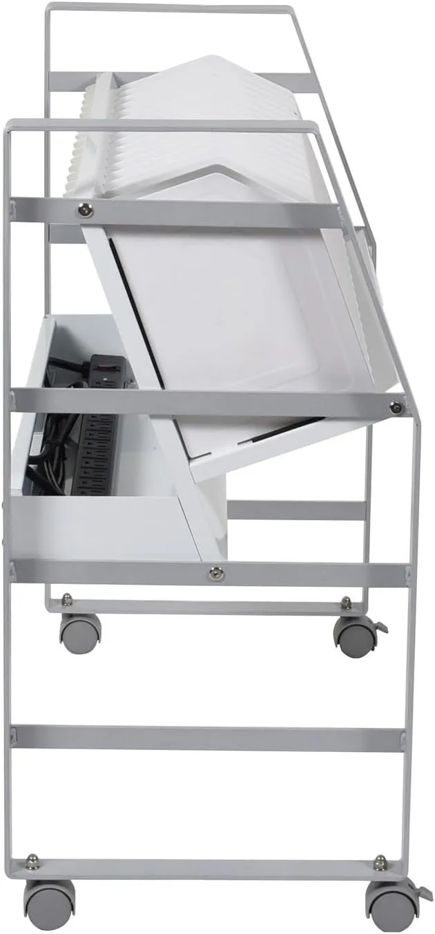 LUXOR 16-Tablet / Chromebook Open Charging Cart, Easily Accessible, UL and cUL Listed 125V/15A Power Strip (LOTM16)