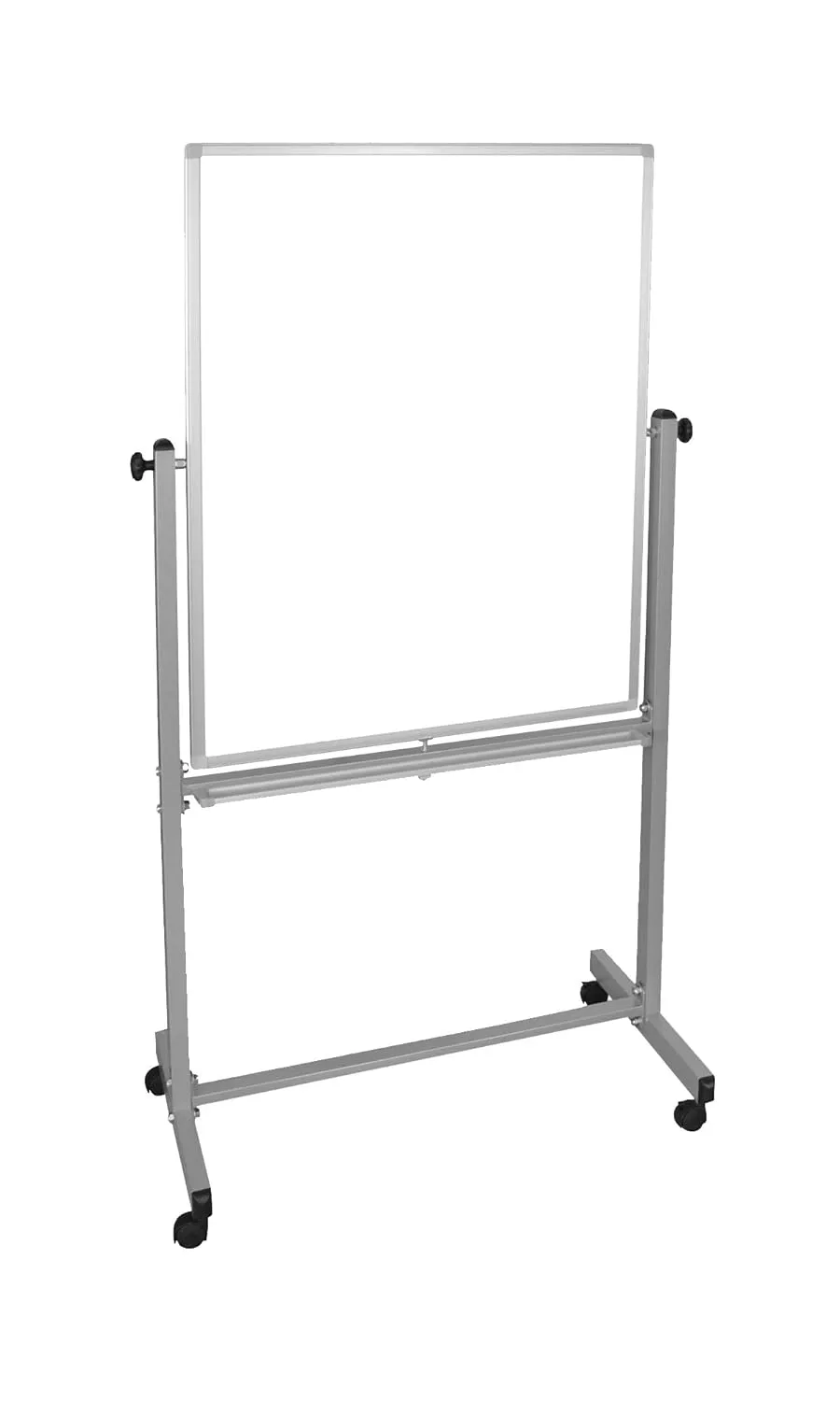 Luxor Double-Sided Magnetic Mobile Dry-Erase Whiteboard, 30in x 40in, Aluminum Frame With Gray Finish
