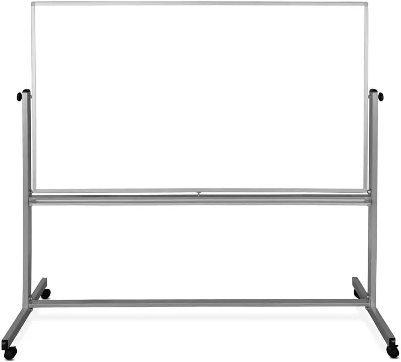LUXOR Mobile Double-Sided Magnetic Dry Erase Whiteboard with Aluminum Frame and Stand