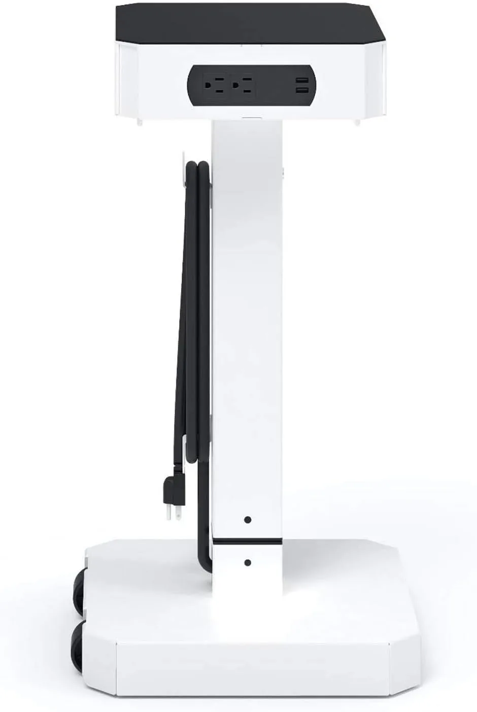 Luxor LuxPower Mobile AC and USB Charging Tower with 8 USB Charging Ports, 8 AC Outlets - White, 14" W x 14" D x 40" H
