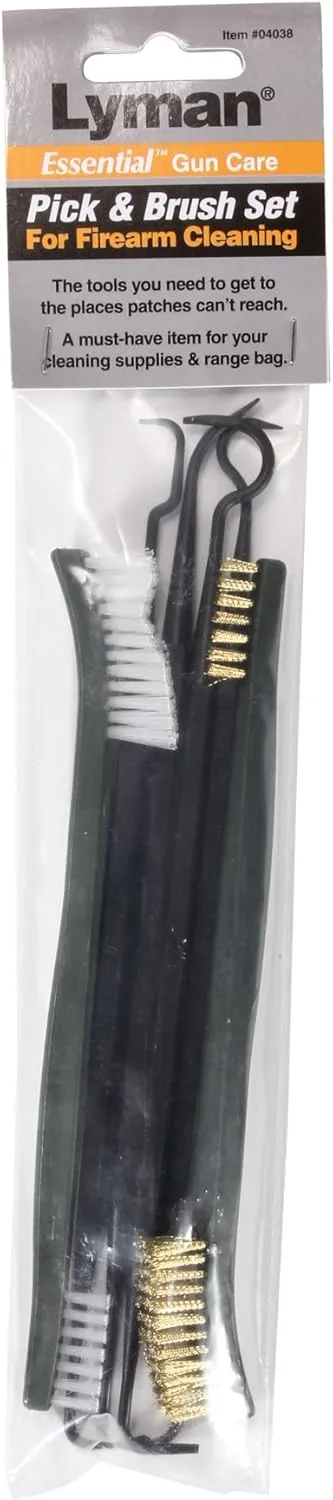 Lyman 6 Piece Pick & Brush Gun Cleaning Kit Brass/Nylon, Black, One Size, 04038