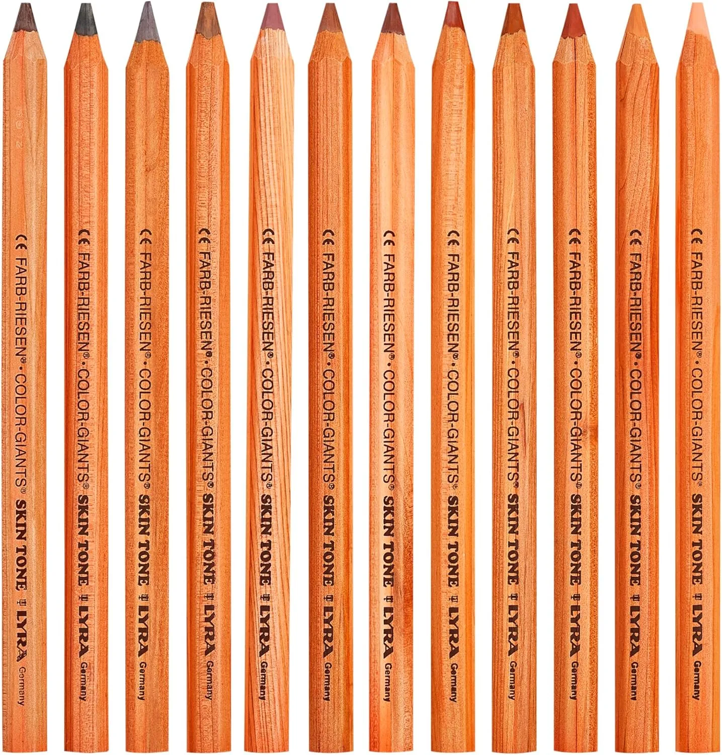Lyra Color-Giants Skin Tone Colored Pencils, Pack of 12, 6.25 mm Core