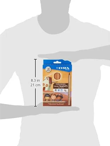 Lyra Color-Giants Skin Tone Colored Pencils, Pack of 12, 6.25 mm Core