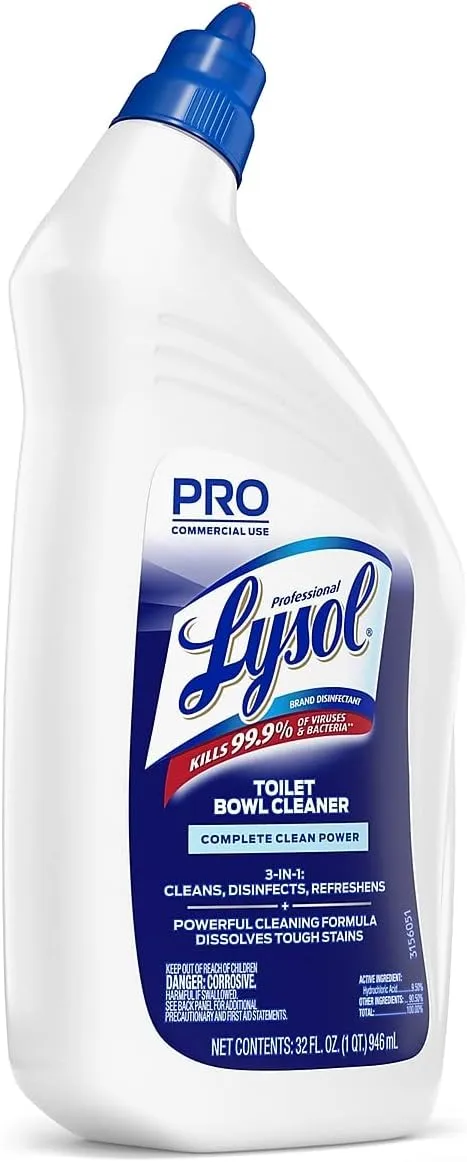 Lysol Professional Power Toilet Bowl Cleaner, 32 oz, Case of 12 - Wintergreen