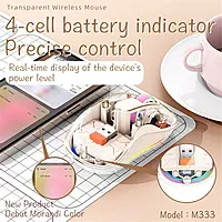 Wireless Transparent Mouse M333 - Green