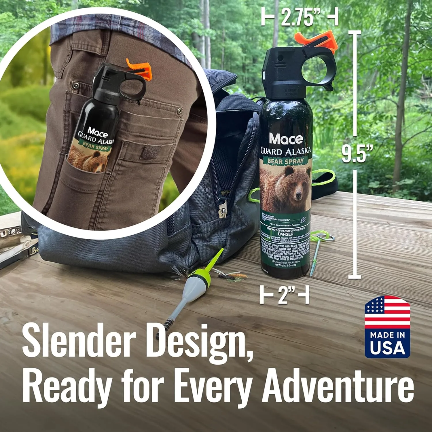 Mace Brand Guard Alaska Bear Deterrent Self Defense Spray, 9.17 oz, 20 Feet Range, Max Strength 20% OC Wildlife Safe Formula