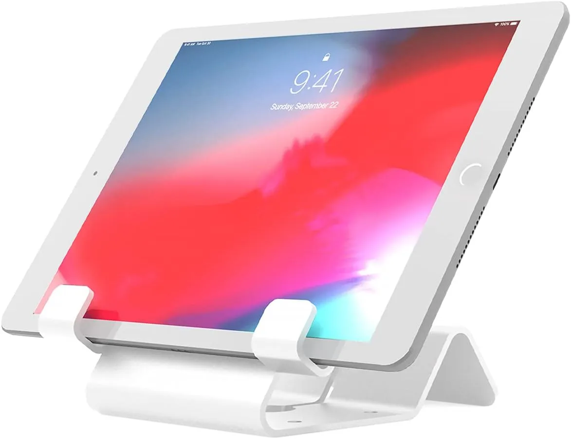 Maclocks CL12UTHWB Universal Security Tablet Holder With Security Cable Lock and Plate (White)