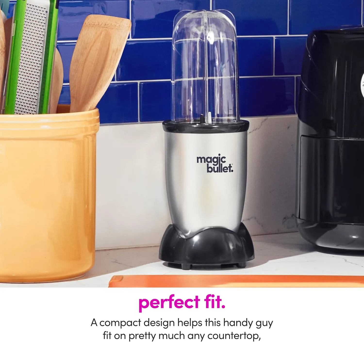 Magic Bullet Blender, Small, Silver, 11 Piece Set 11 Piece Blender Set Silver/Black