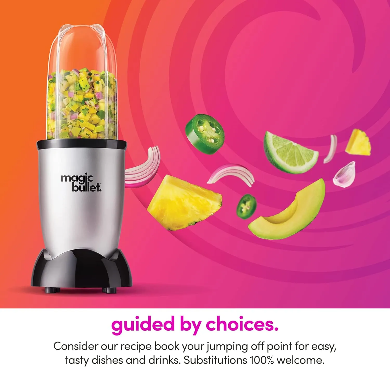 Magic Bullet Blender, Small, Silver, 11 Piece Set 11 Piece Blender Set Silver/Black