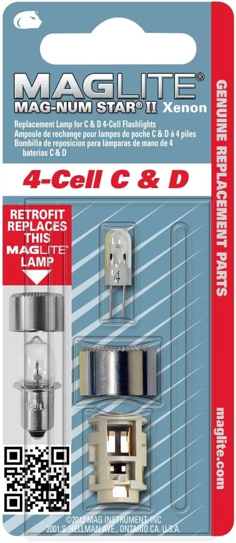 MAGLITE Mag-Num Star II Xenon Replacement Lamp for C & D Cell Flashlights