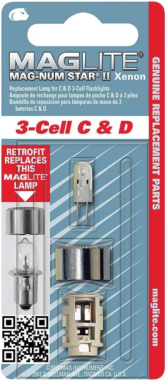 MAGLITE Mag-Num Star II Xenon Replacement Lamp for C & D Cell Flashlights