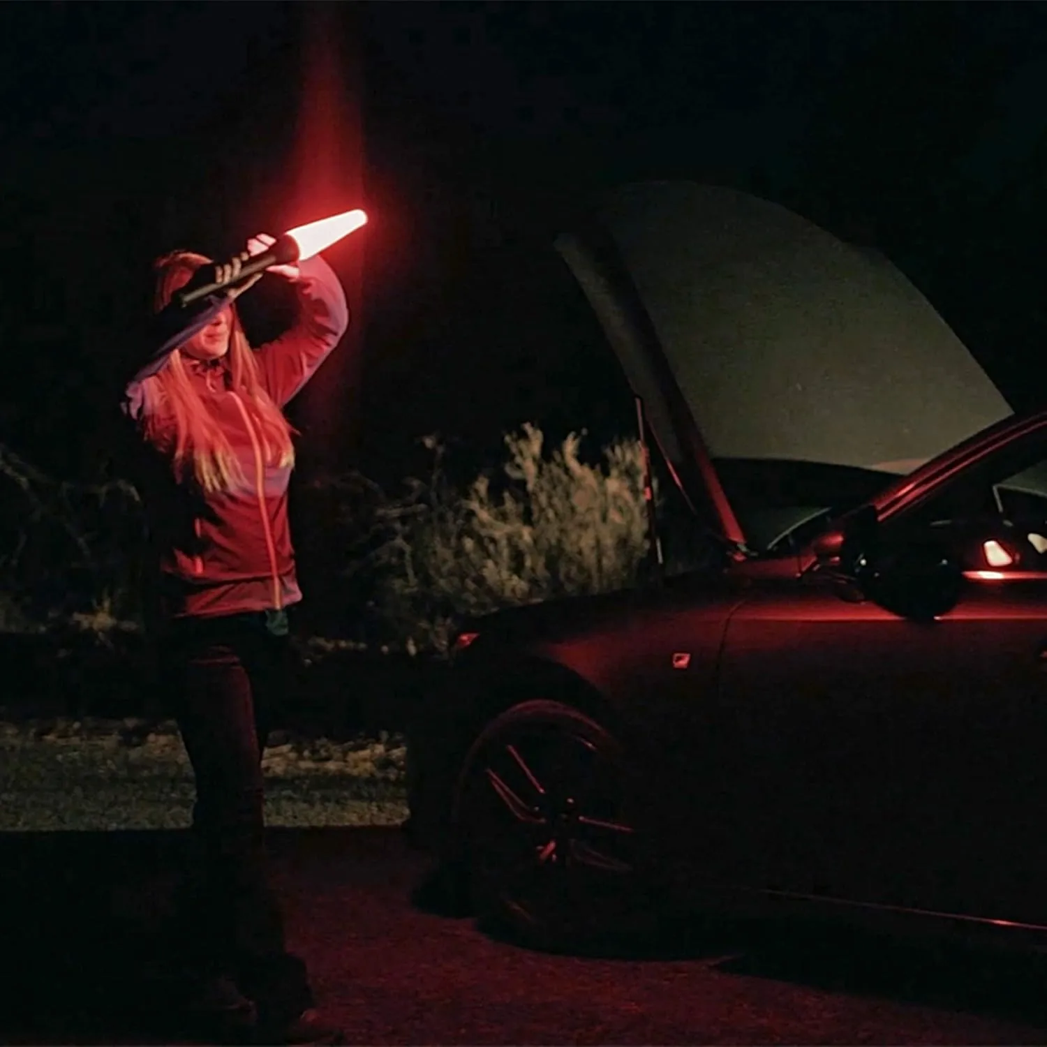 MAGLITE Safety Pack - MINI MAG 2-Cell AA LED Flashlight, Black, Compact, IP2201G – Wand, Red