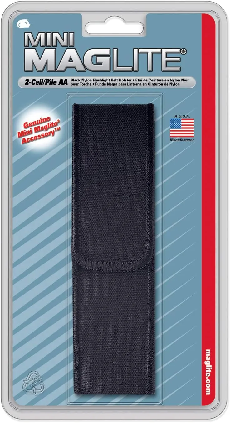 Maglite Black Nylon Full Flap Holster for Mini Maglite AA Flashlights