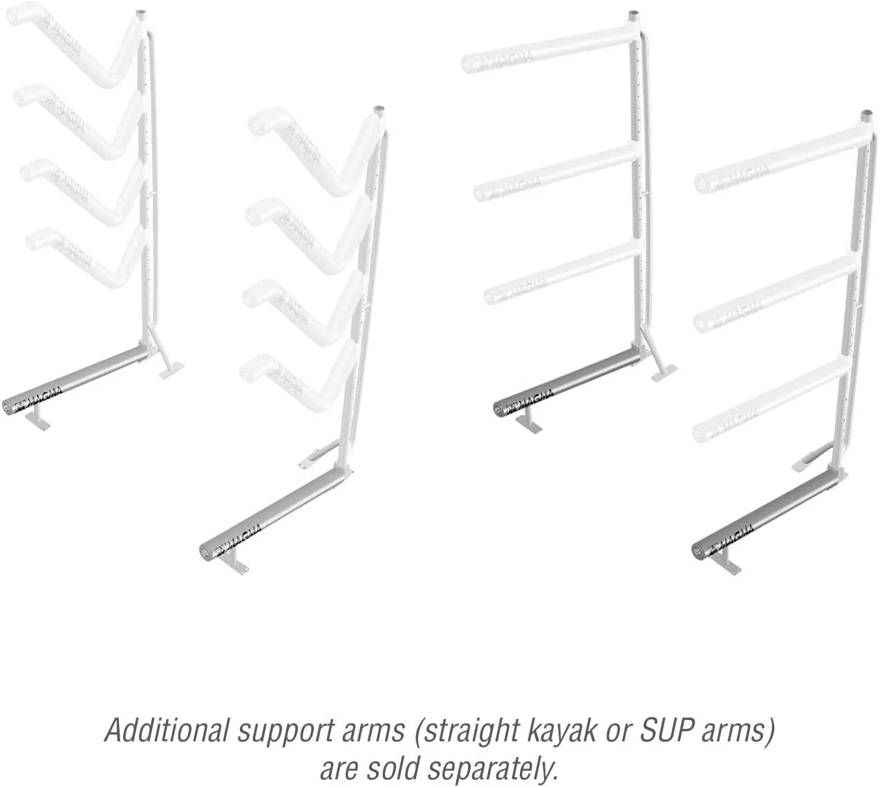 Magma Products, R10-1001 Storage Rack System Base Frame Kayak/SUP Dock Mounted, Polished Stainless Steel