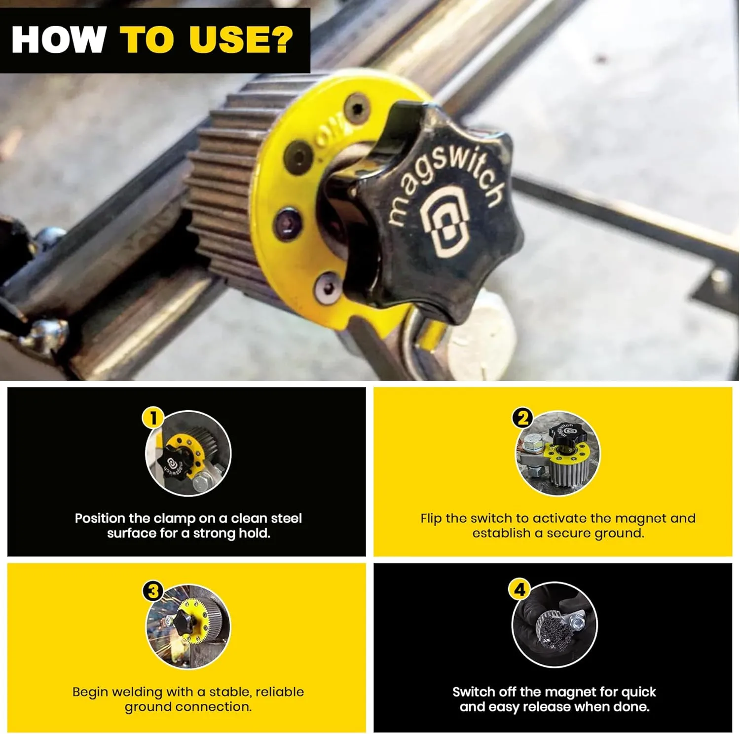 MAGSWITCH Switchable Magnetic Ground Clamp
