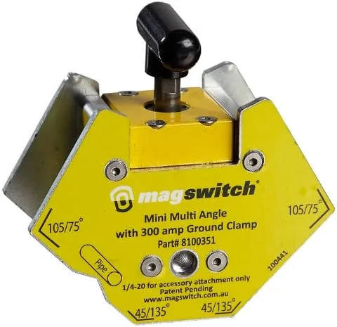 Magswitch - 8100351 Mini Multi Angle w 300amp GC Mini Multi Angle with 200 Amp, Yellow/Silver/Black