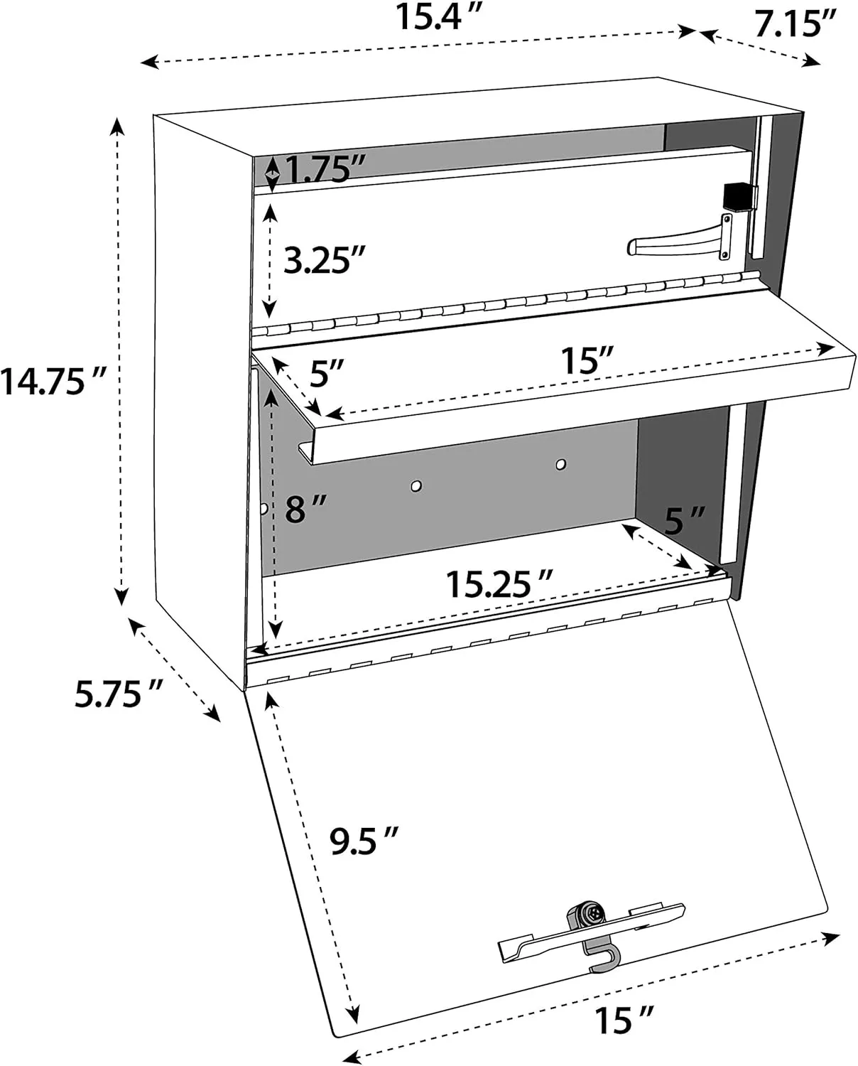MAIL BOSS Metro Wall-Mount Locking Mailbox