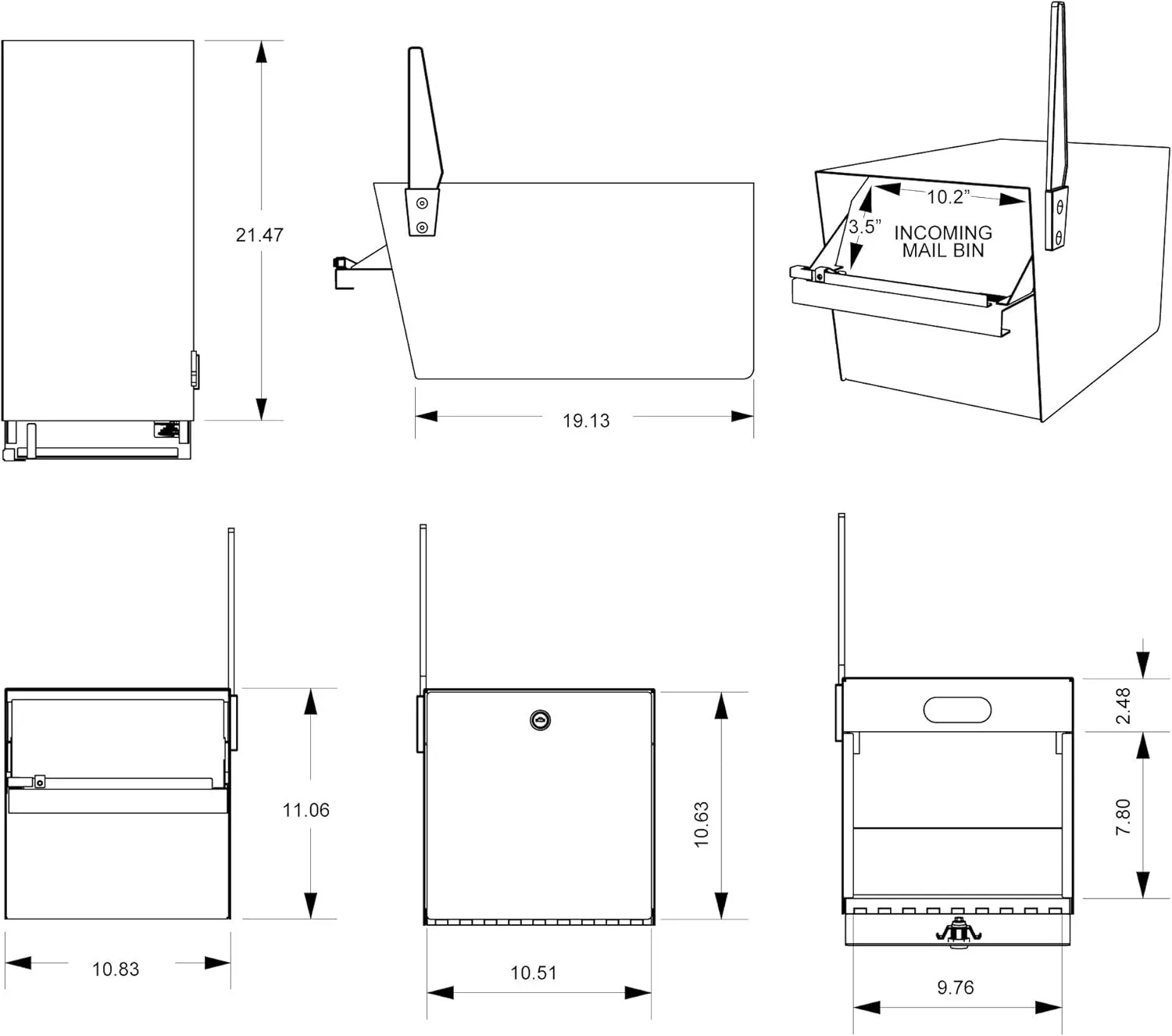 MAIL BOSS Mail Manager Street Safe Locking Security Mailbox