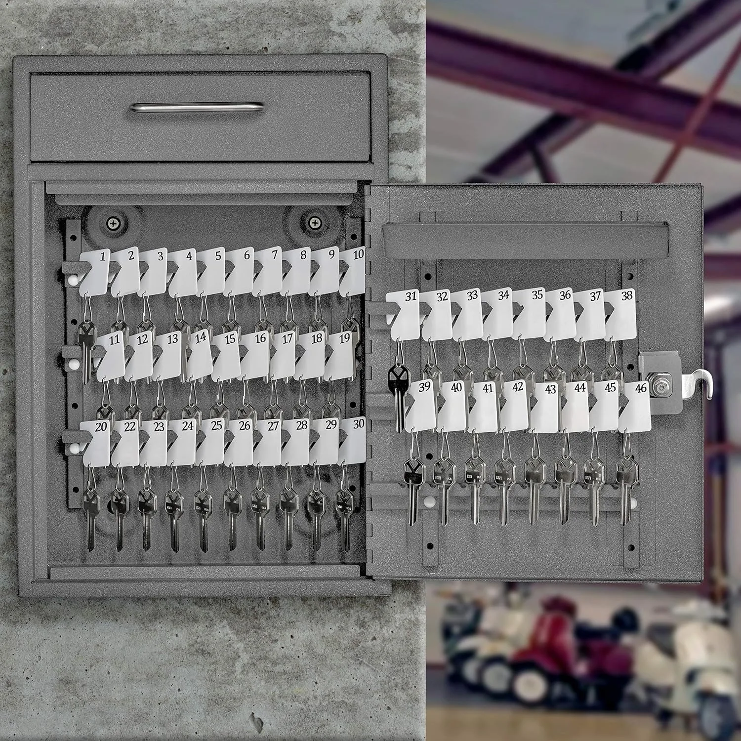 MAIL BOSS Key Boss Heavy-Duty High Security 105-Position Locking Key Cabinet & Drop Box