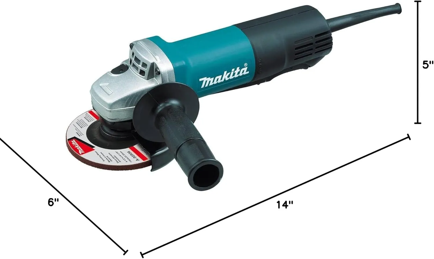 Makita 9557PB 4-1/2" Paddle Switch Angle Grinder, Tool Only