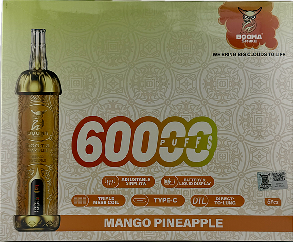 Booma Smoke Plus 60k Mango Pineapple 5 PACK