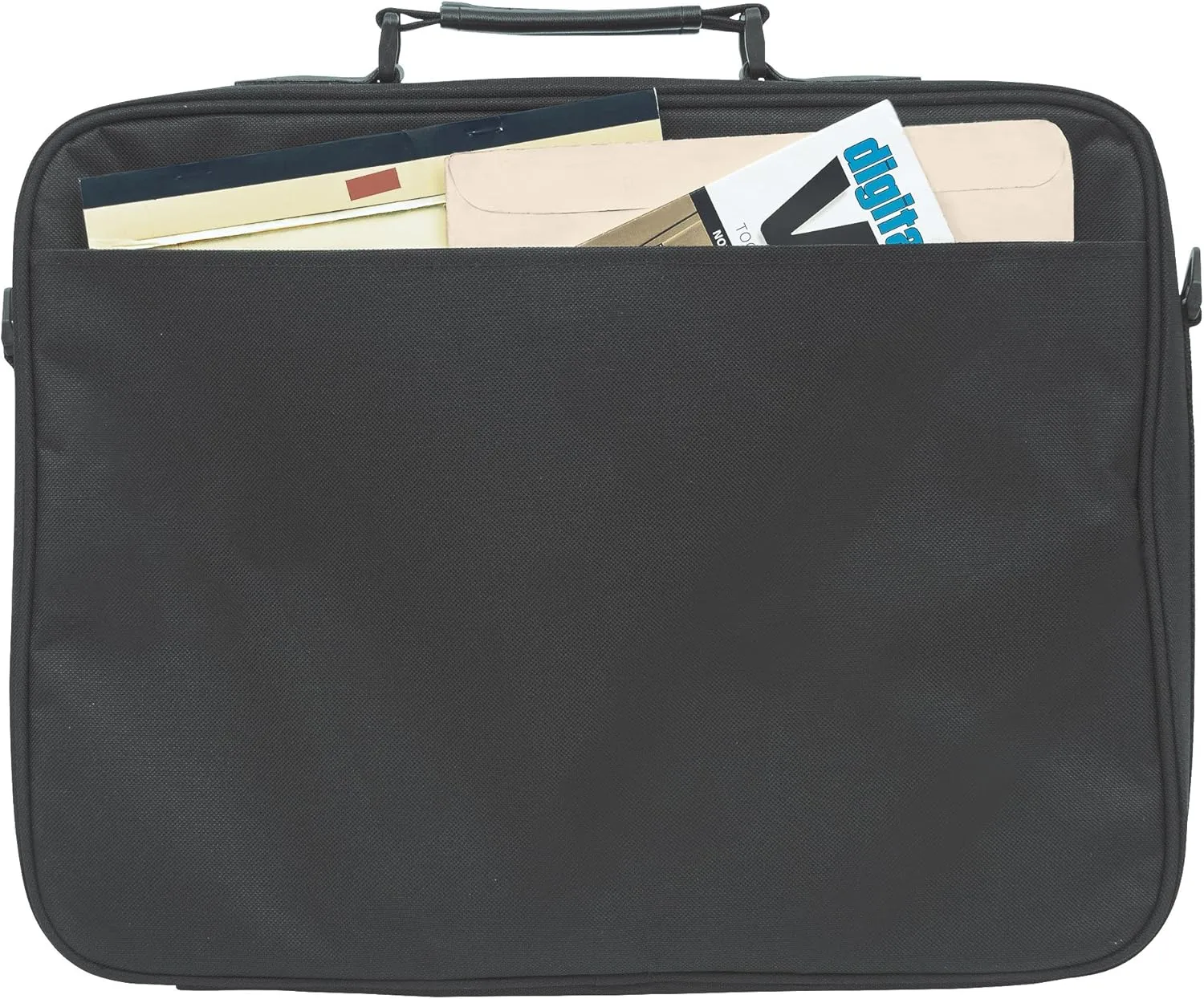 Manhattan 17 Inch Laptop Briefcase Shoulder Bag, Ultra-Lightweight & Padded Compartments, Black - 421560