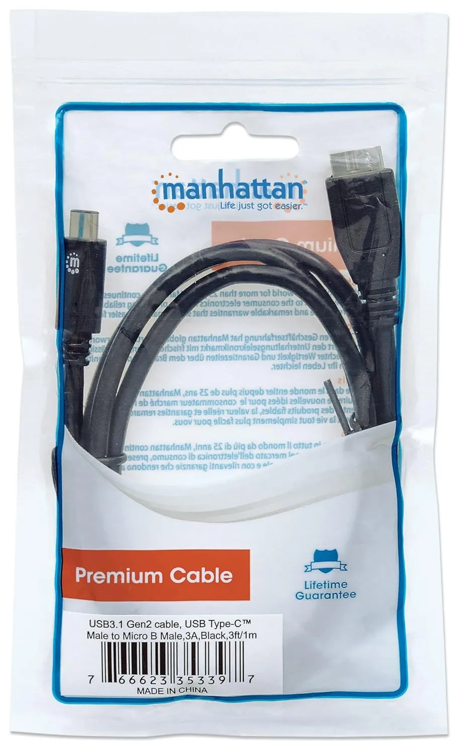 MANHATTAN USB-C Cables (USB-A & Micro-USB)