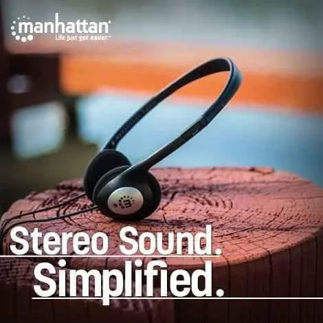 Manhattan On-Ear Wired Stereo Headphone - Long 6ft Cable, Single 3.5mm Plug, Lightweight, Adjustable Headband–for Walkman