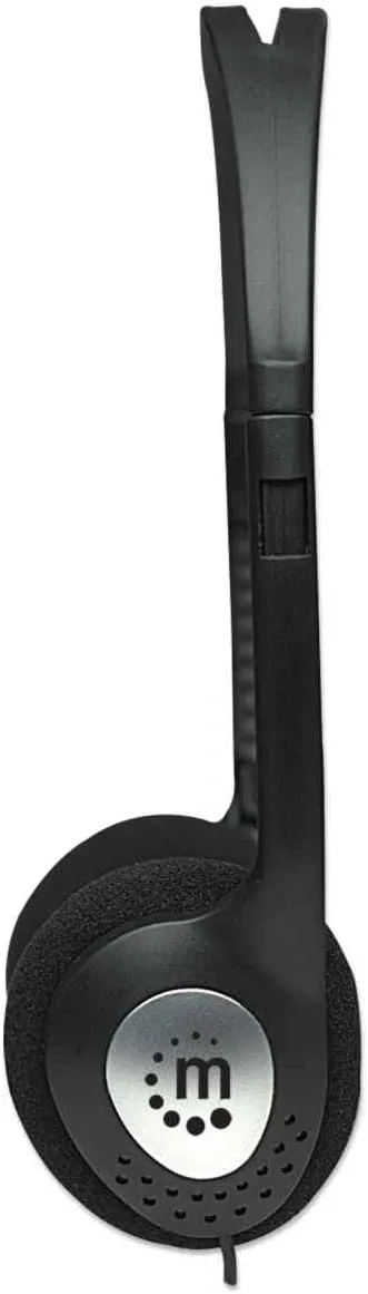 Manhattan On-Ear Wired Stereo Headphone - Long 6ft Cable, Single 3.5mm Plug, Lightweight, Adjustable Headband–for Walkman