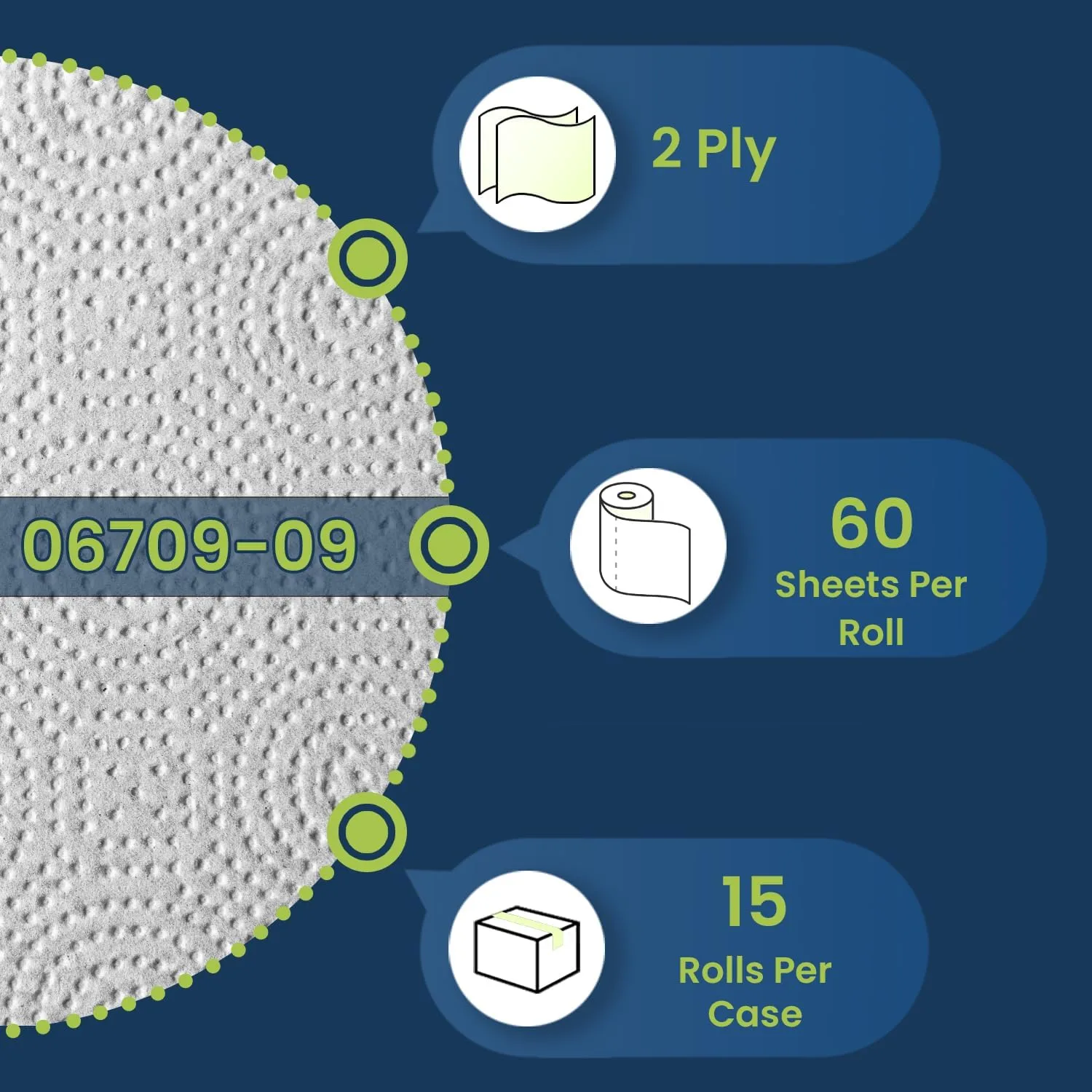 Marcal Paper Towels 100% Recycled 2-Ply, 60 Sheets Per Roll - Case of 15