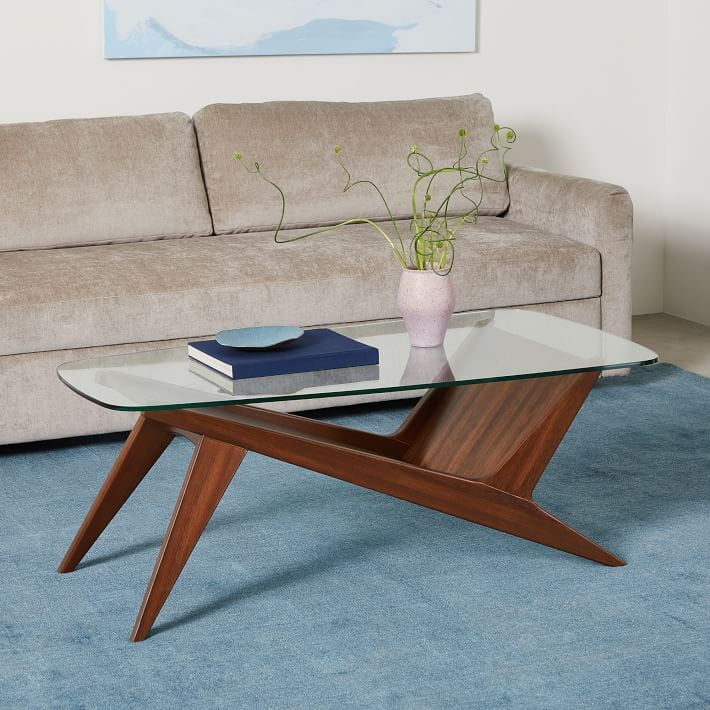 VECTOR COFFEE TABLE WITH SOLID WOOD BASE AND GLASS TOP VECTOR COFFEE TABLE WITH SOLID WOOD BASE AND GLASS TOP