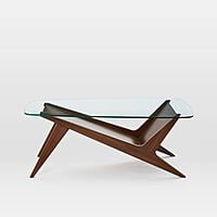 VECTOR COFFEE TABLE WITH SOLID WOOD BASE AND GLASS TOP VECTOR COFFEE TABLE WITH SOLID WOOD BASE AND GLASS TOP