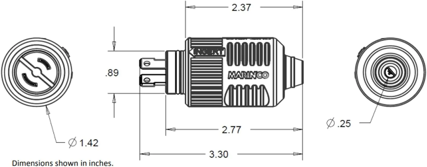 MARINCO 2-Wire ConnectPro Charging / Downrigger / Trolling System Plug & Receptacle