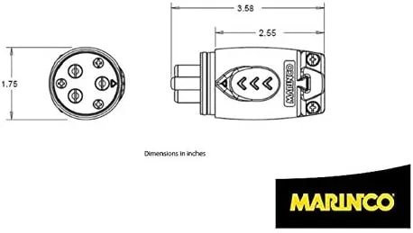 Marinco 70A Trolling Motor Plug & Receptacle