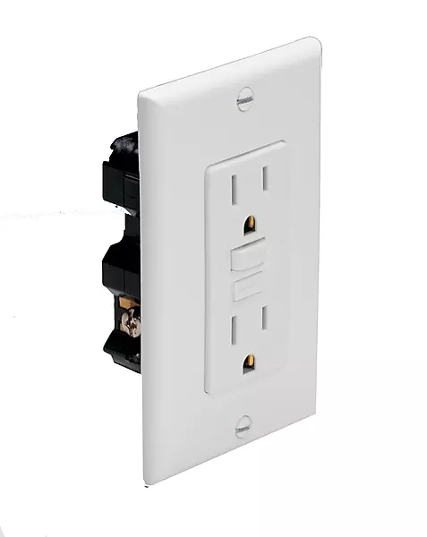 Marinco 1591-FI.White Marine Electrical Duplex GFCI Receptacle (15-Amp Straight Blade, 125-Volt, Female, Ivory)