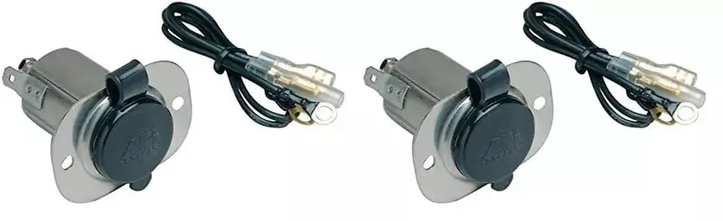 Marinco 20036 12V Receptacle, Stainless Steel with Cap (Pack of 2)