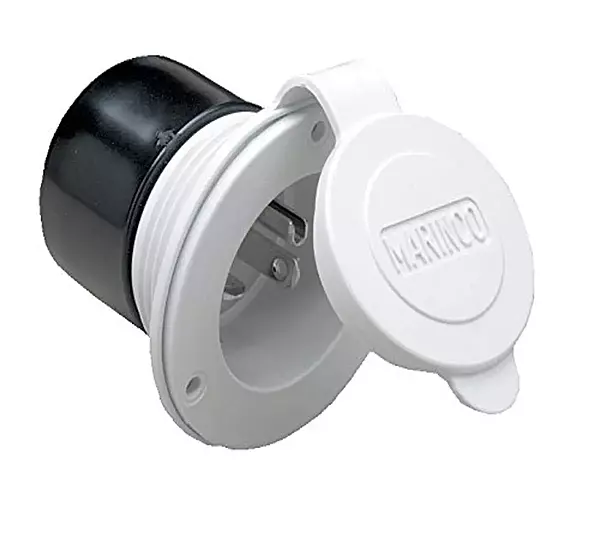 ParkPower by Marinco 200BBIW.RV RV Front Mount 20 Amp 125V White Power Inlet