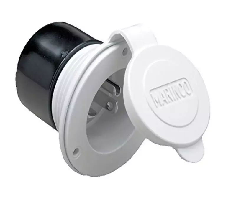 ParkPower by Marinco 200BBIW.RV RV Front Mount 20 Amp 125V White Power Inlet