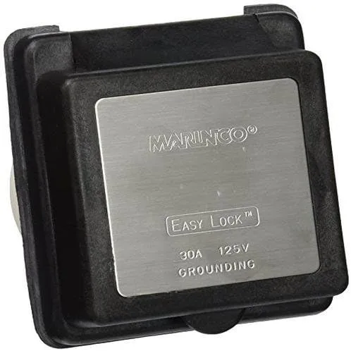 Park Power 301ELRV.BLK Easy Lock Standard RV Power Inlet, 30A,125V, Black