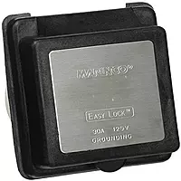 Park Power 301ELRV.BLK Easy Lock Standard RV Power Inlet, 30A,125V, Black