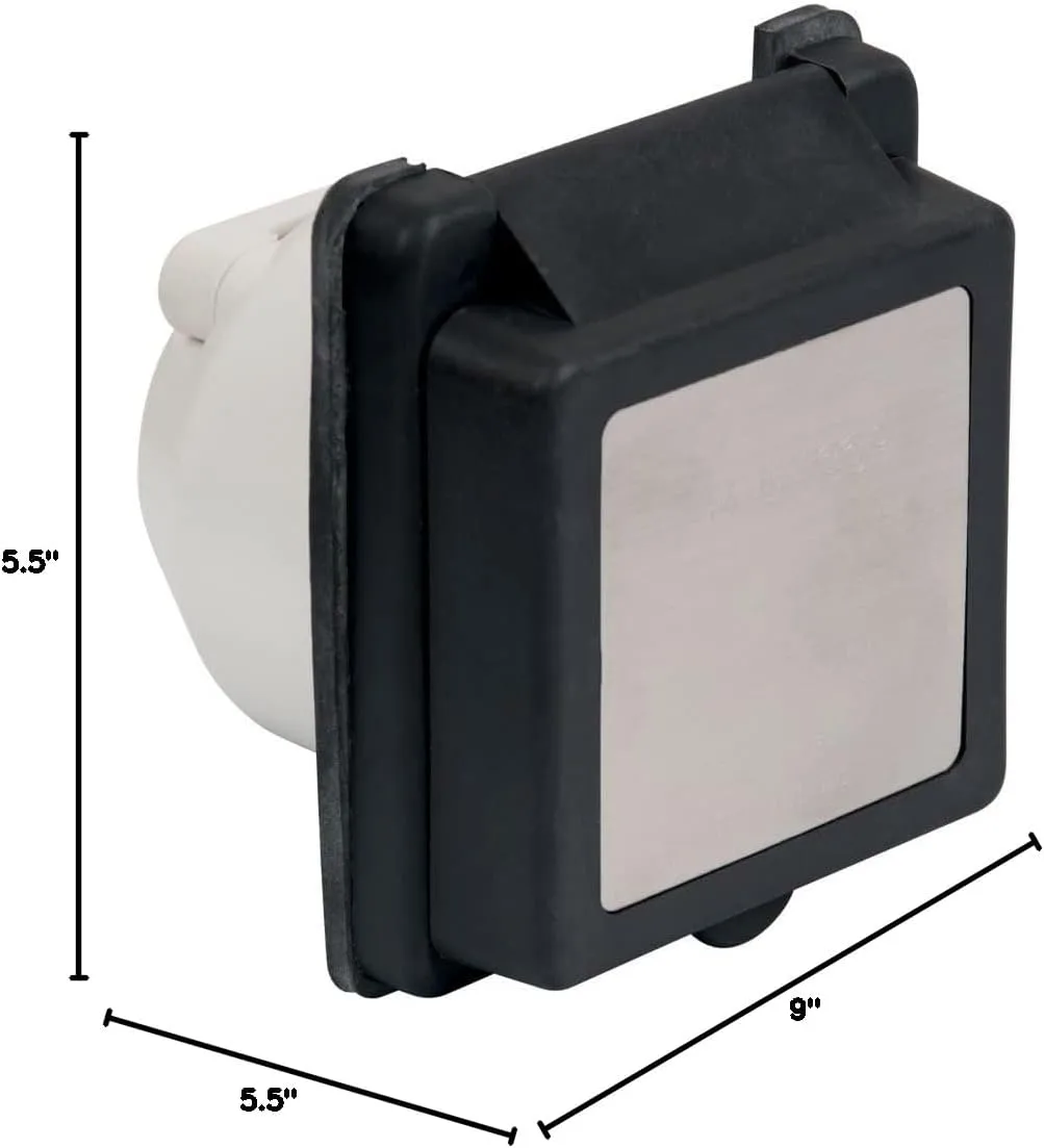 Park Power 301ELRV.BLK Easy Lock Standard RV Power Inlet, 30A,125V, Black