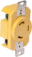 Marinco 305CRR Marine Electrical Receptacle (30-Amp, 125-Volt, Female, Yellow)