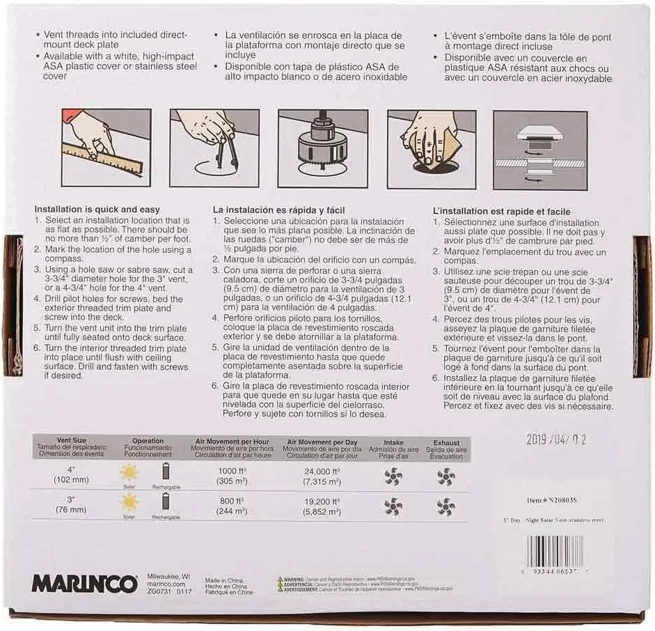 MARINCO Solar-Powered Marine Vents