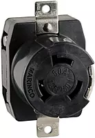 Marinco 6369CR Marine 3-Pole 4-Wire Electrical Dockside Receptacle (50-Amp, 125/250-Volt, Female, Black)