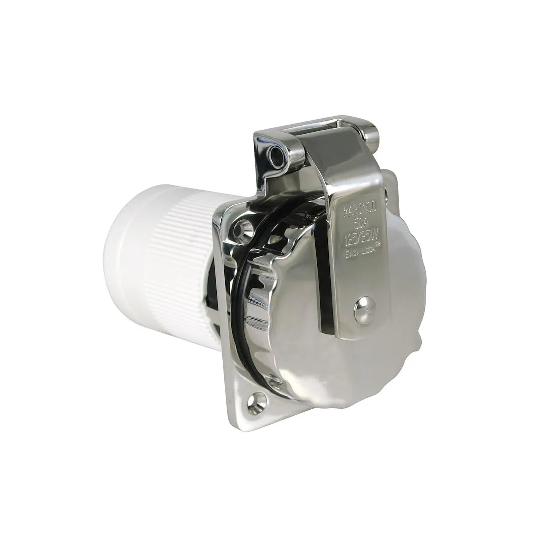ParkPower by Marinco 6373EL-BRV Stainless Steel RV Power Inlet, 50A, 125/250V