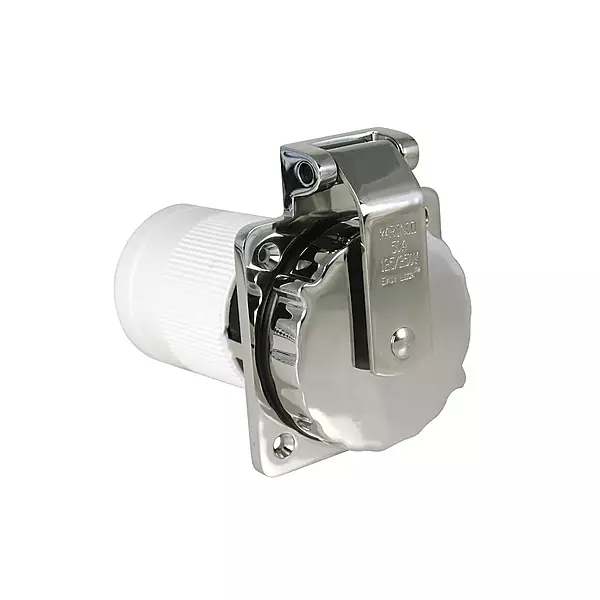 ParkPower by Marinco 6373EL-BRV Stainless Steel RV Power Inlet, 50A, 125/250V