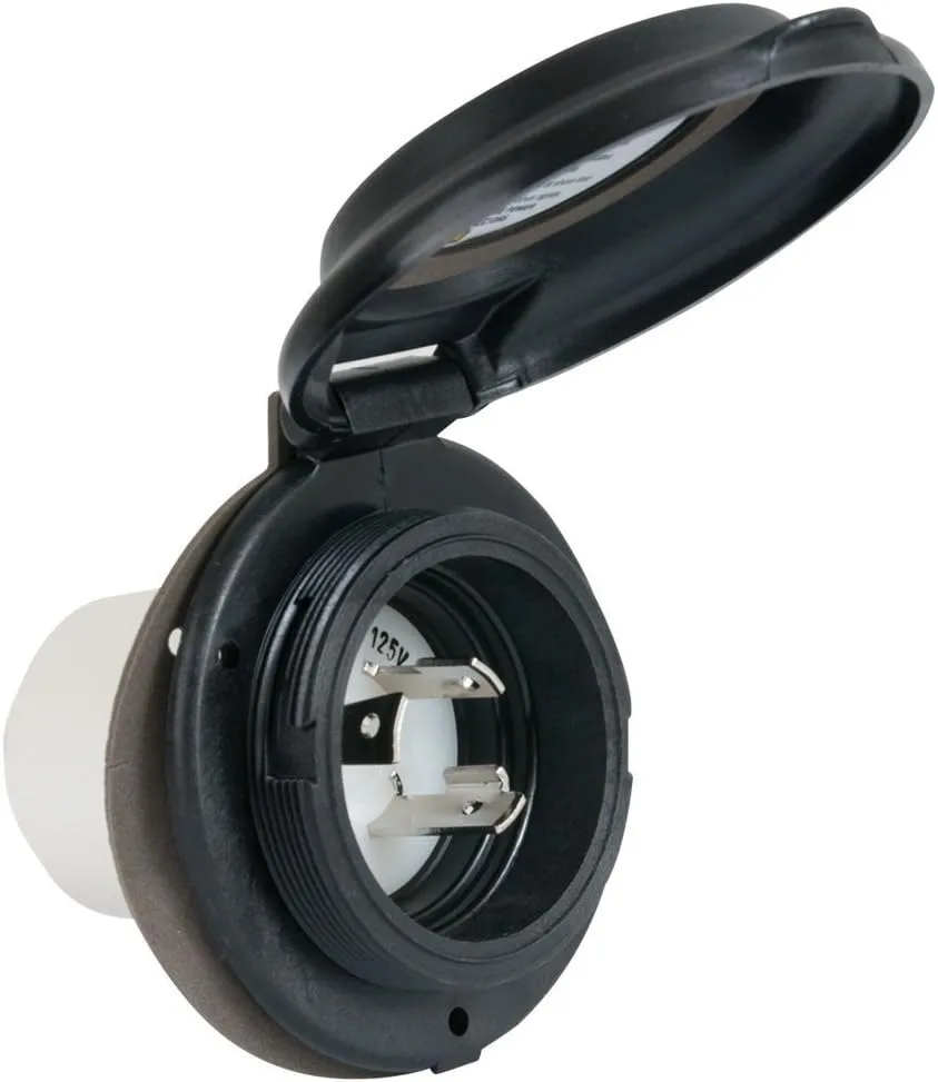ParkPower by Marinco 304EL-BRV.BLK Inlet Contoured for RV, 30A, Black