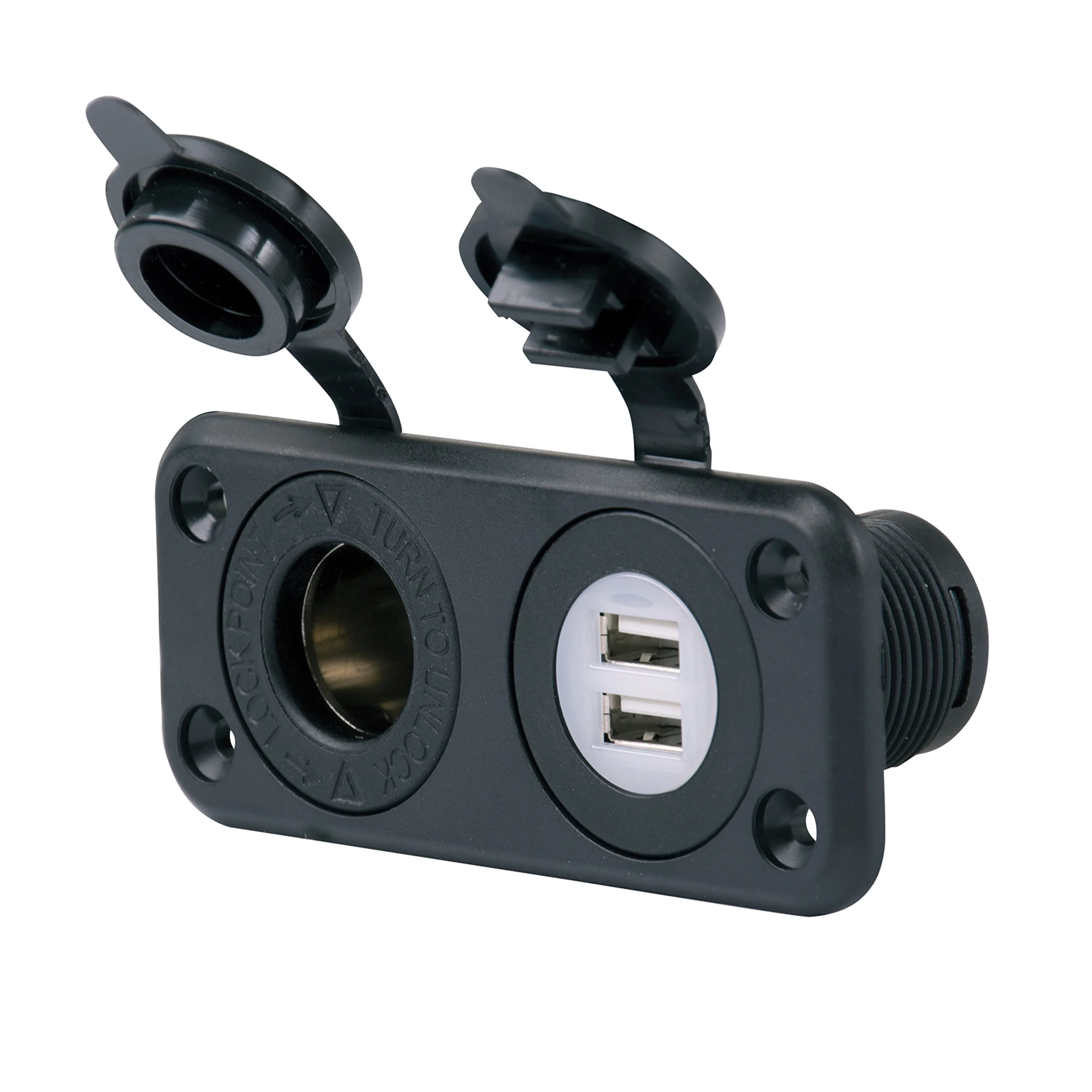 Marinco SeaLink Deluxe Dual USB Charger & 12V Receptacle
