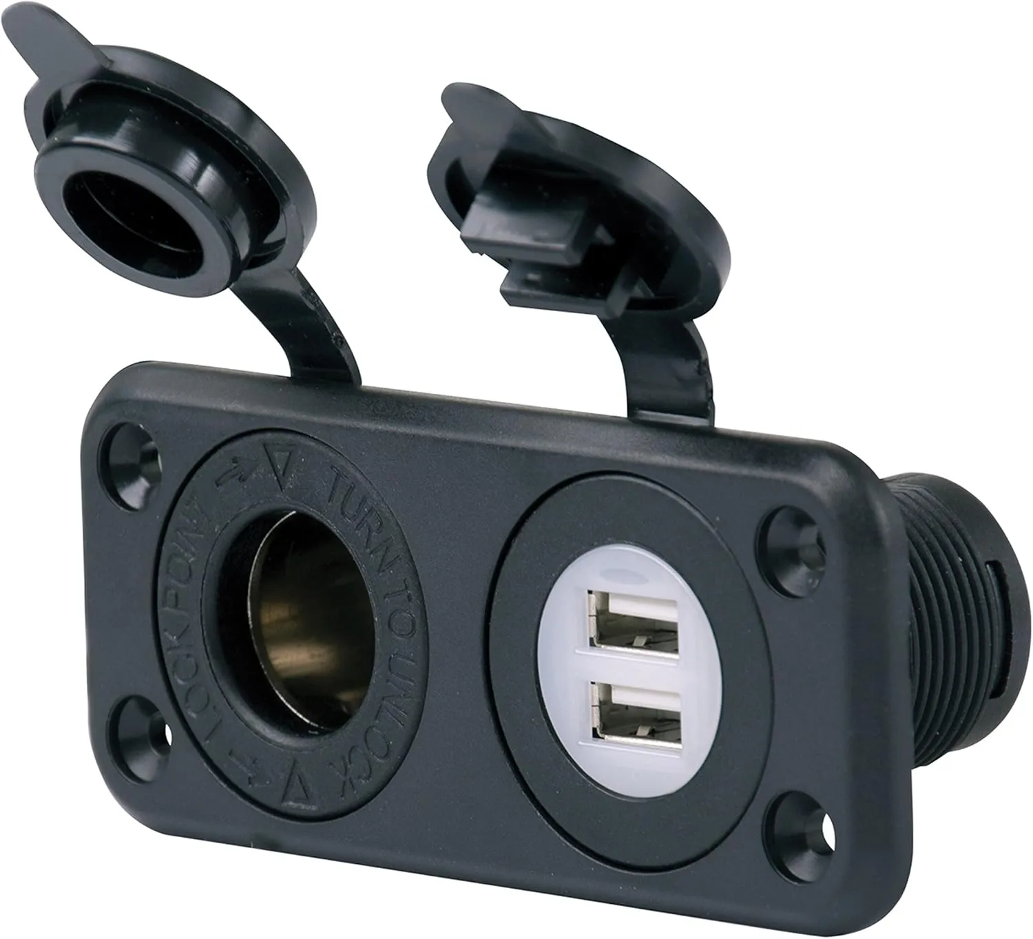 Marinco SeaLink Deluxe Dual USB Charger & 12V Receptacle
